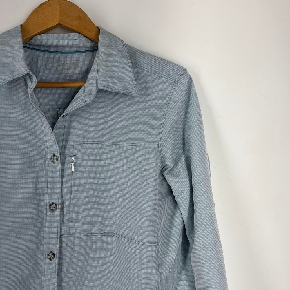 Mountain Hardwear Canyon Long Sleeve Shirt Blue OL7121 Womens Large Ventilated - Picture 5 of 14